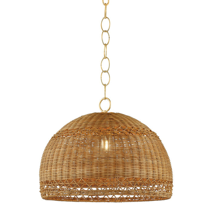 Mitzi H1008701S-AGB One Light Pendant, Aged Brass