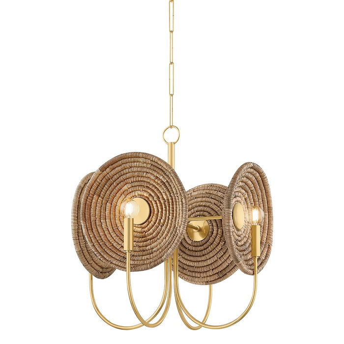 Mitzi H1020704-AGB Four Light Chandelier, Aged Brass