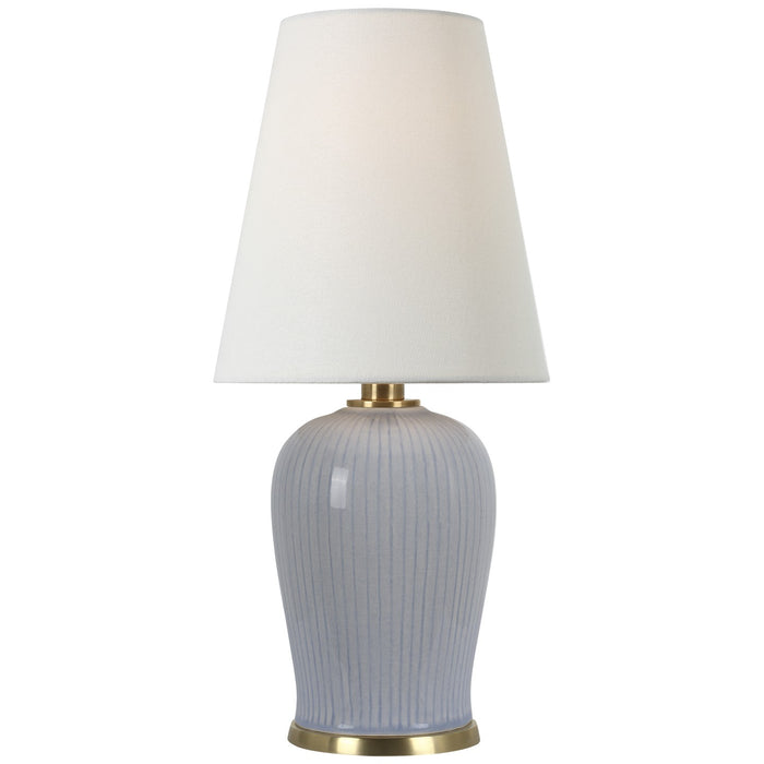 Visual Comfort Signature TOB 3603PBC-L LED Table Lamp, Polar Blue Crackle