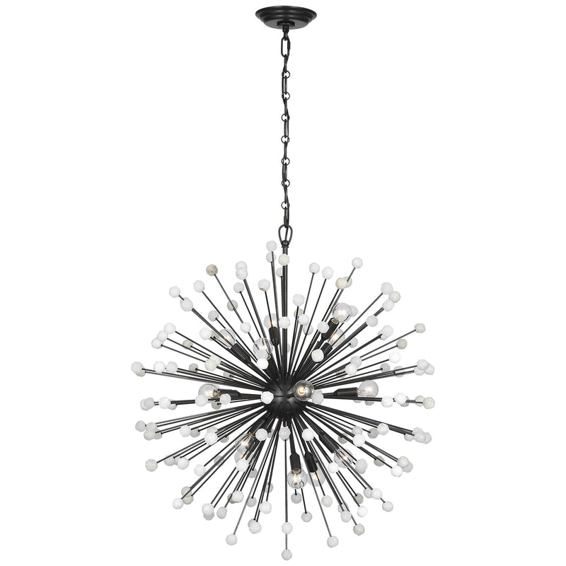 Visual Comfort Signature SK 5731BZ/ALB LED Chandelier, Bronze and Alabaster