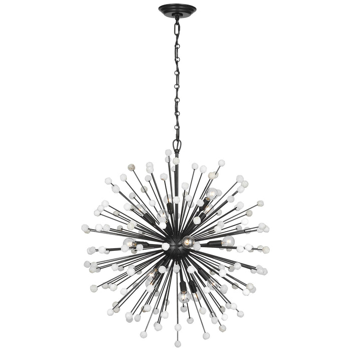 Visual Comfort Signature SK 5731BZ/ALB LED Chandelier, Bronze and Alabaster