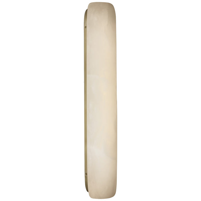 Visual Comfort Signature KW 2671ALB/AB LED Wall Sconce, Alabaster and Antique-Burnished Brass