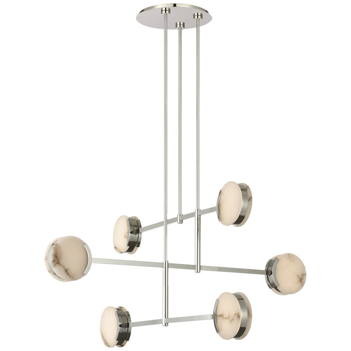 Visual Comfort Signature KW 5609PN-ALB LED Chandelier, Polished Nickel