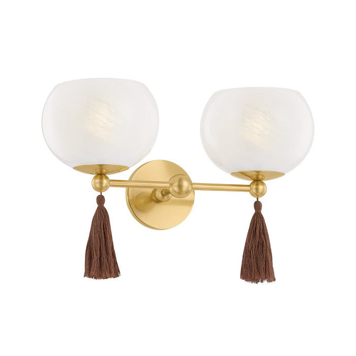 Mitzi H1039102-AGB Two Light Wall Sconce, Aged Brass