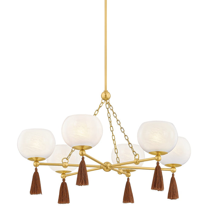 Mitzi H1039806-AGB Six Light Chandelier, Aged Brass