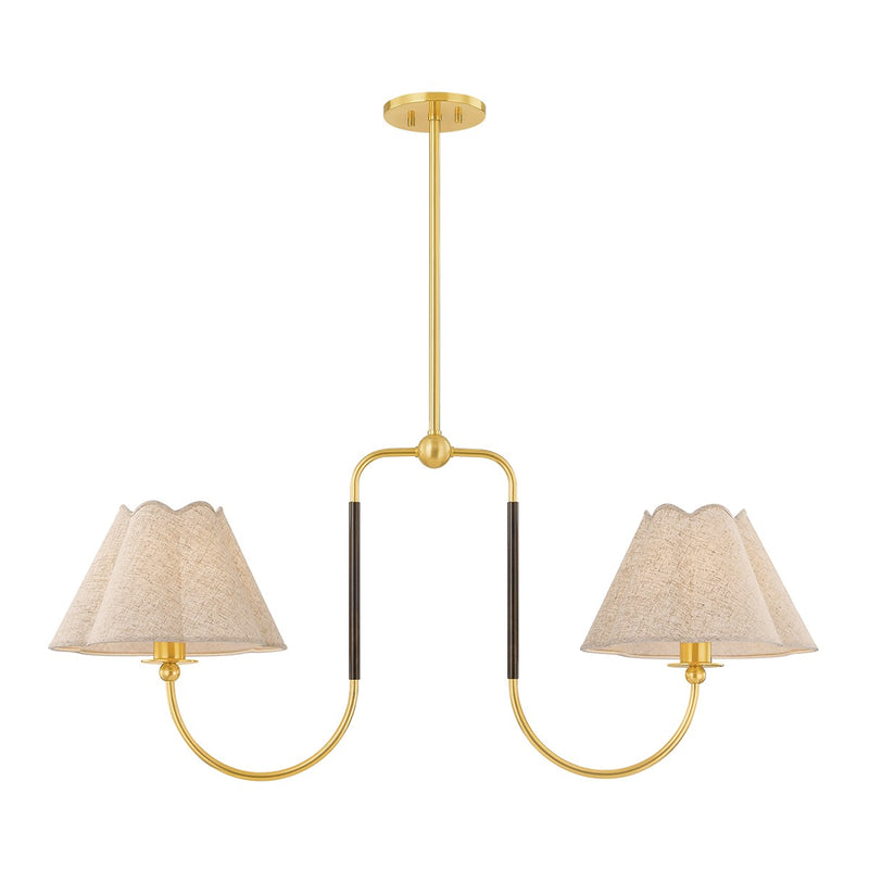 Mitzi H1043902-AGB/TRB Two Light Linear Pendant, Aged Brass/True Bronze