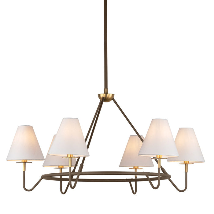 Mitzi H984806-AGB/BRZ Six Light Chandelier, Aged Brass/Bronze