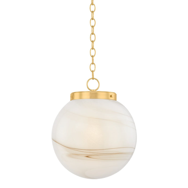 Mitzi H989701L-AGB One Light Pendant, Aged Brass