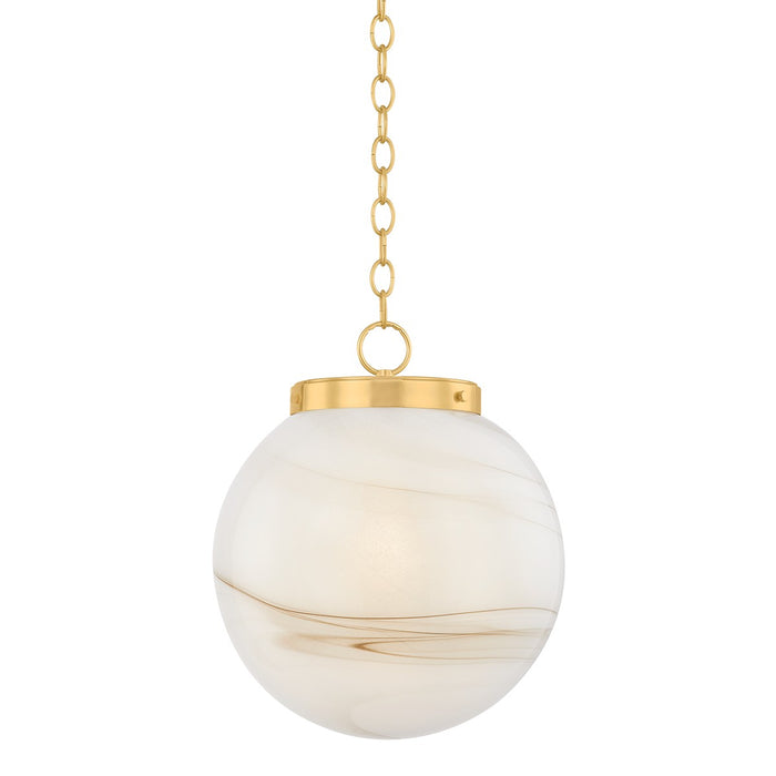 Mitzi H989701L-AGB One Light Pendant, Aged Brass
