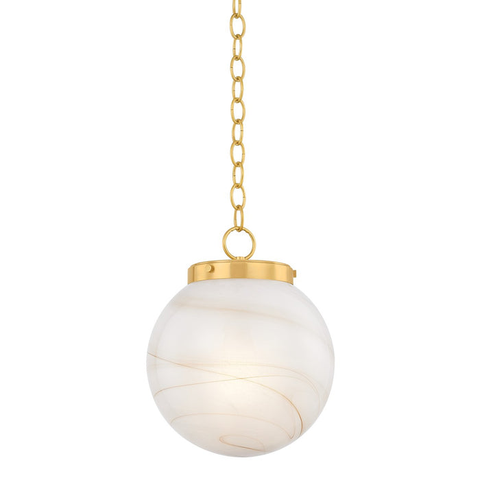 Mitzi H989701S-AGB One Light Pendant, Aged Brass