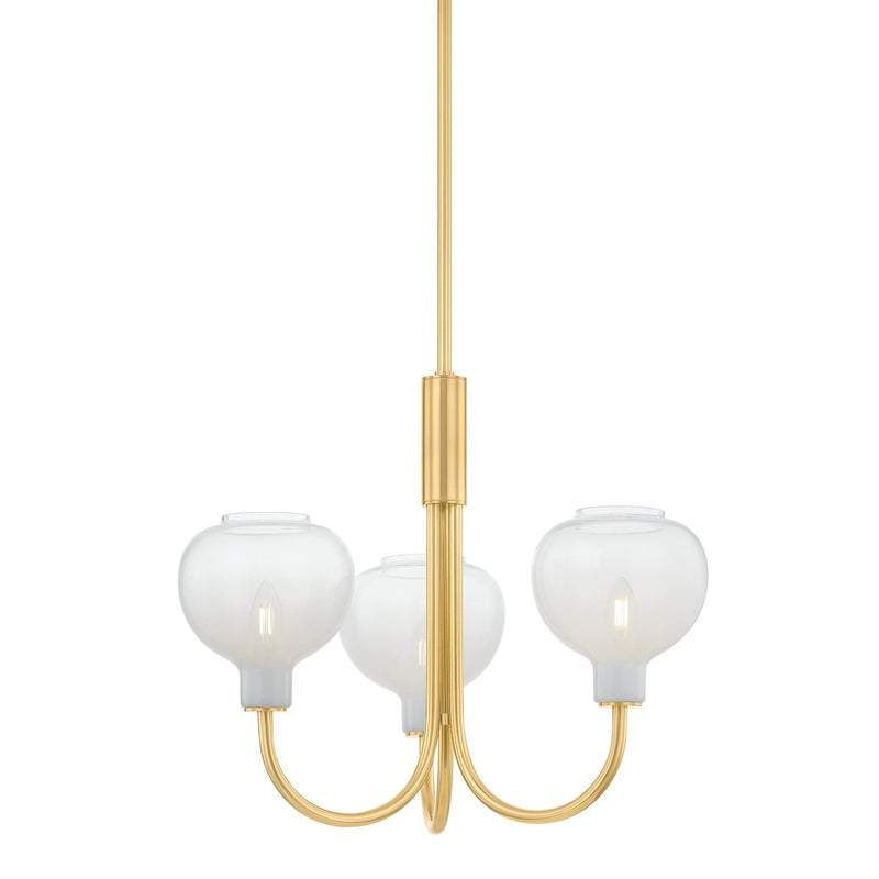 Mitzi H990803-AGB Three Light Chandelier, Aged Brass
