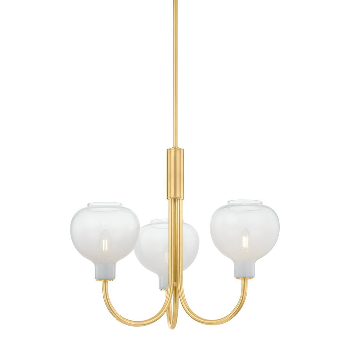 Mitzi H990803-AGB Three Light Chandelier, Aged Brass