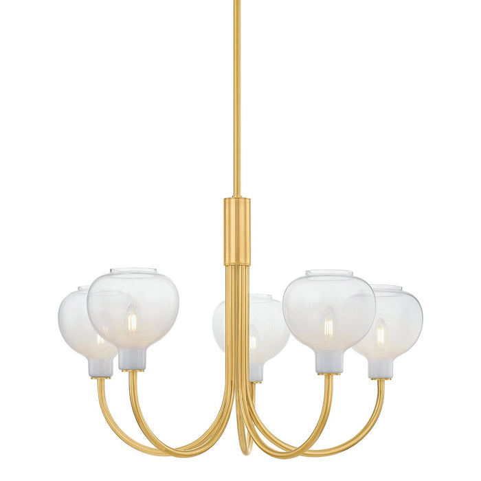 Mitzi H990805-AGB Five Light Chandelier, Aged Brass
