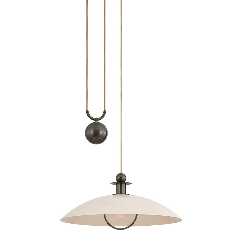 Mitzi H995701-TRB/SBQ One Light Pendant, True Bronze/Soft Bisque