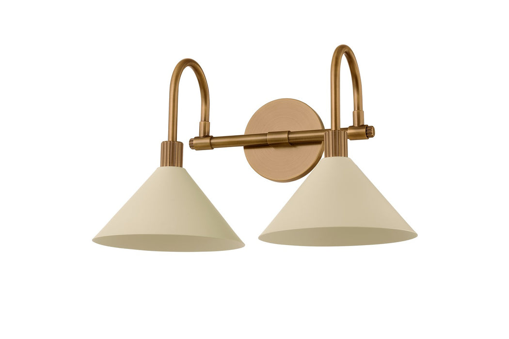 Troy Lighting B1810-PBR/SSD Two Light Bath, Patina Brass And Soft Sand