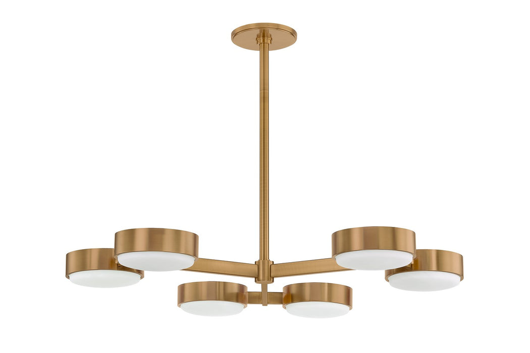 Troy Lighting C1340-PBR Six Light Semi Flush Mount, Patina Brass
