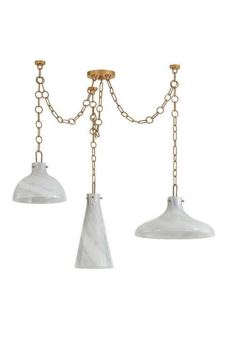 Troy Lighting F1242-PBR Three Light Chandelier, Patina Brass