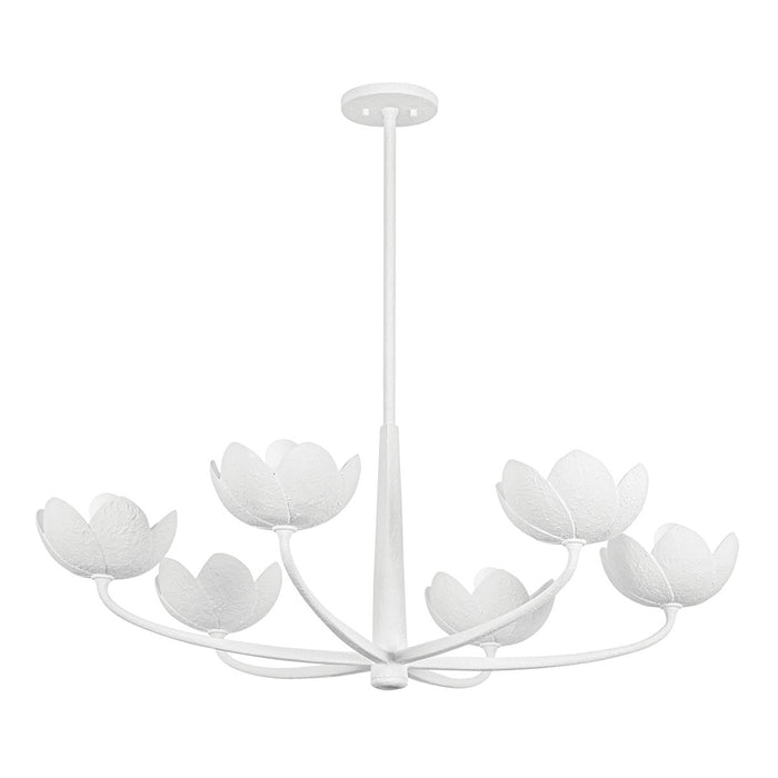 Troy Lighting F2040-GSW Six Light Chandelier, Gesso White