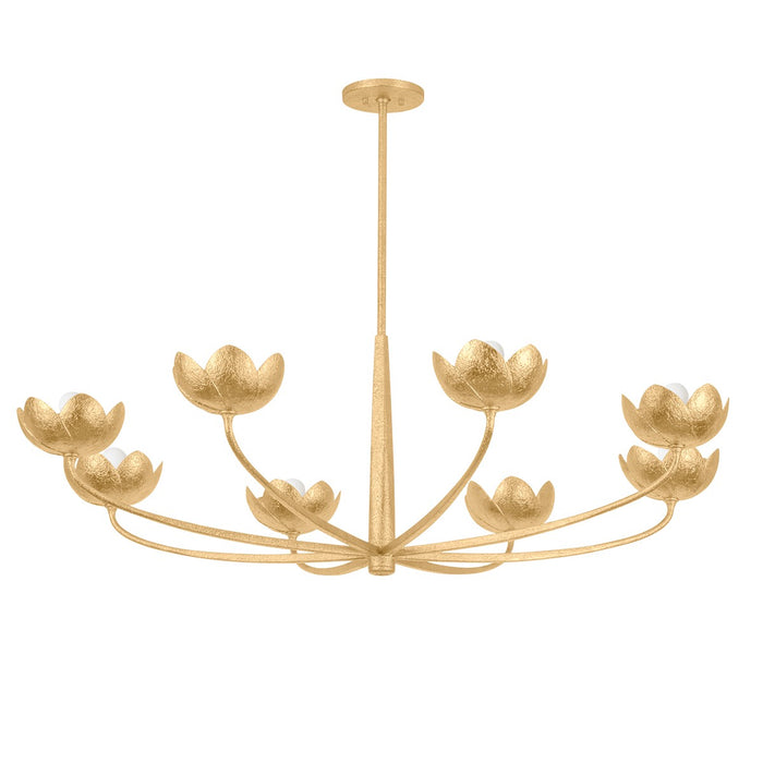 Troy Lighting F2048-VGL Eight Light Chandelier, Vintage Gold Leaf