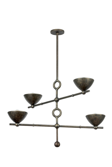 Troy Lighting F2338-BPG Four Light Chandelier, Black Patina Gold