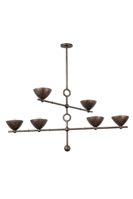 Troy Lighting F2339-BPG Six Light Chandelier, Black Patina Gold