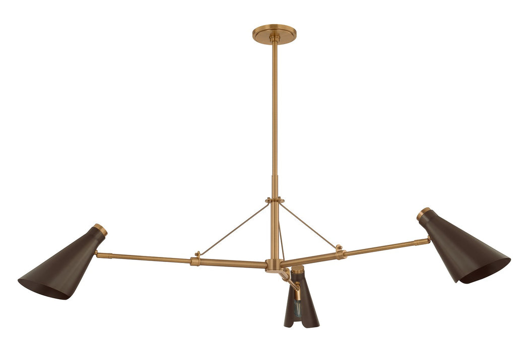 Troy Lighting F4350-PBR/BRZ Three Light Chandelier, Patina Brass/Bronze