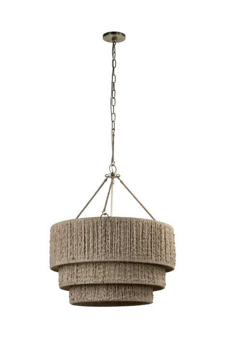 Troy Lighting F5924-PBR One Light Chandelier, Patina Brass