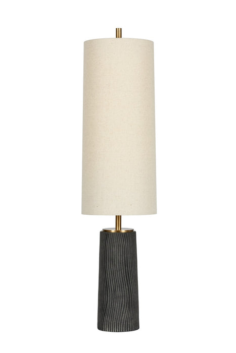 Troy Lighting PFL1156-PBR/CDG Three Light Floor Lamp, Patina Brass/Ceramic Meditation Grey