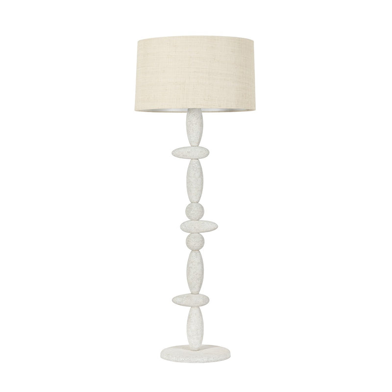 Troy Lighting PFL5564-VGL/CGL One Light Floor Lamp, Vintage Gold Leaf/Ceramic Gypsum Clay