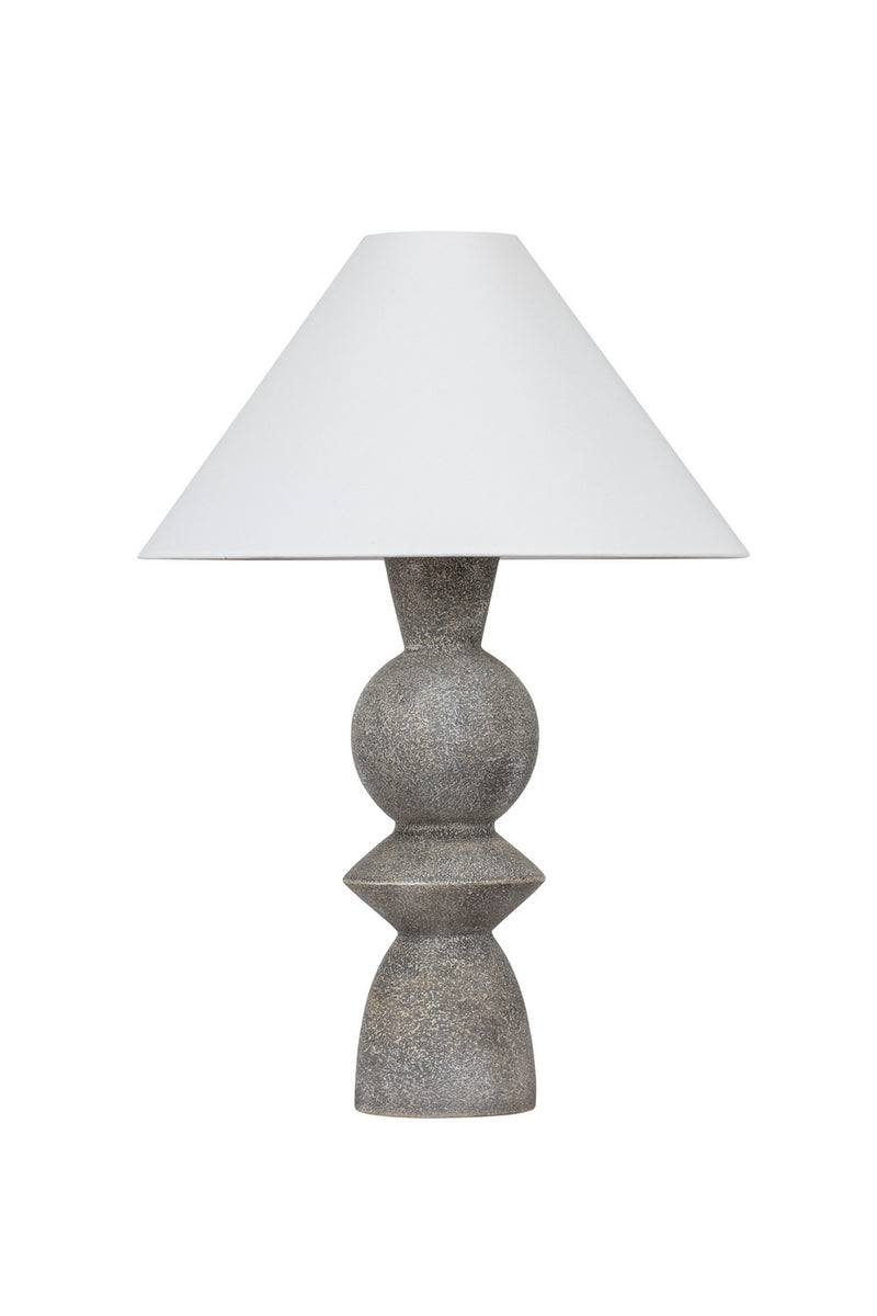 Troy Lighting PTL2529-PBR/CLG One Light Table Lamp, Patina Brass/Ceramic Lunar Grey