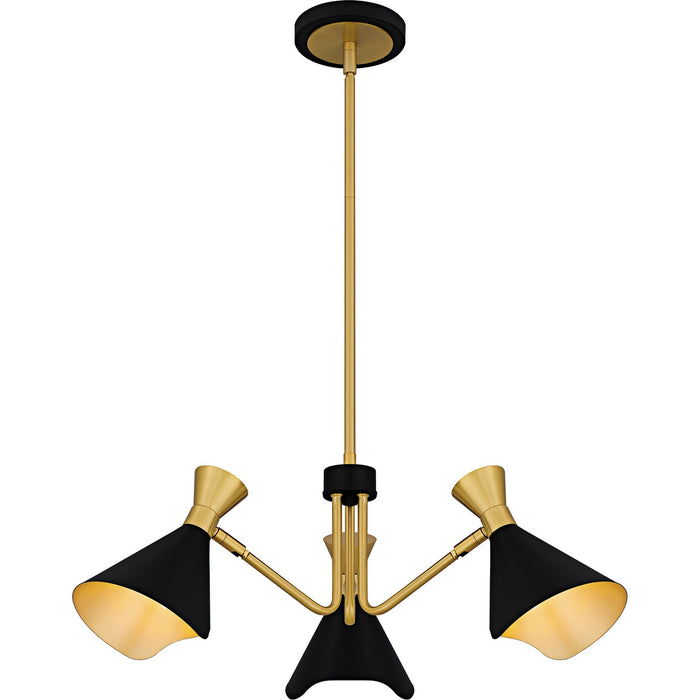 Quoizel ADN5026MBK Three Light Chandelier, Matte Black