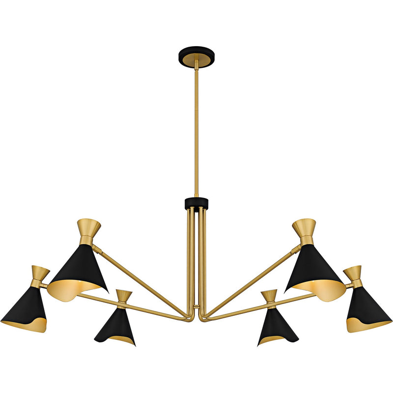 Quoizel ADN5052MBK Six Light Chandelier, Matte Black