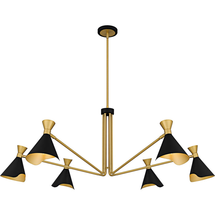 Quoizel ADN5052MBK Six Light Chandelier, Matte Black