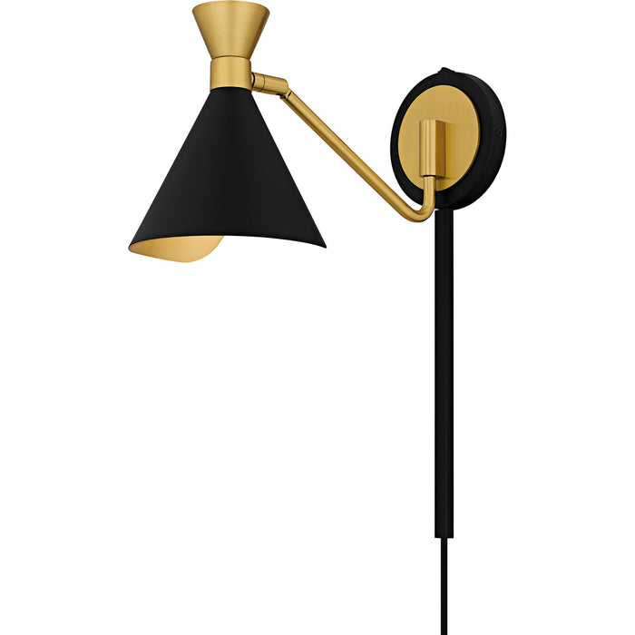 Quoizel ADN8706MBK One Light Wall Sconce, Matte Black