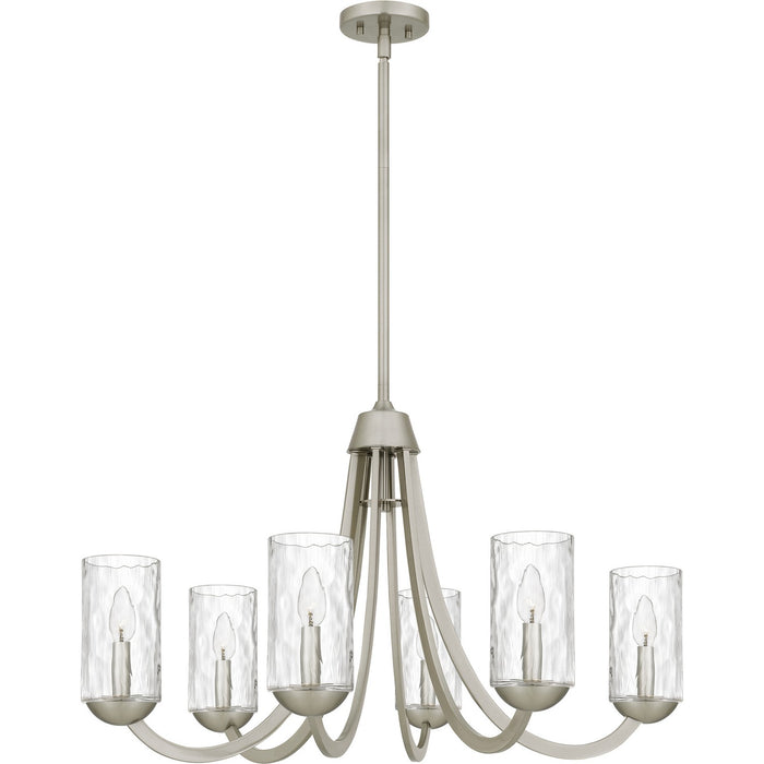 Quoizel ALD5032BN Six Light Chandelier, Brushed Nickel