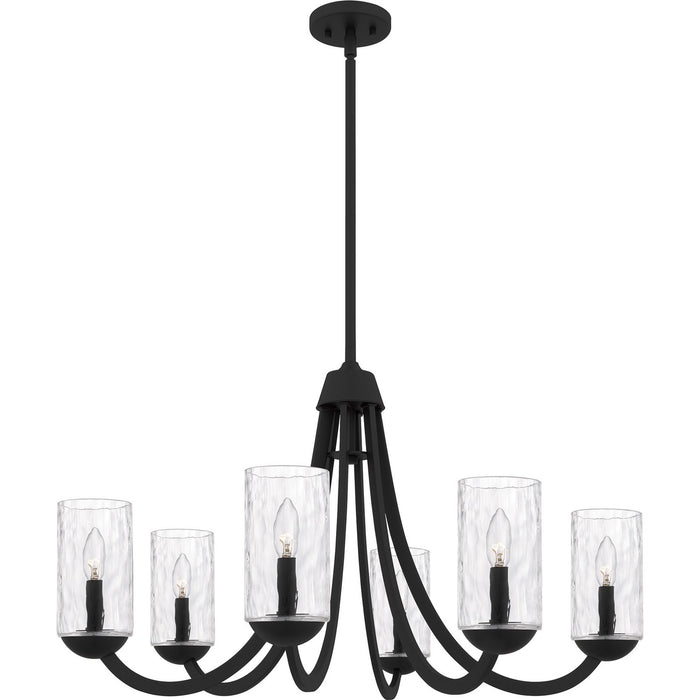 Quoizel ALD5032MBK Six Light Chandelier, Matte Black