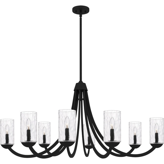 Quoizel ALD5045MBK Eight Light Chandelier, Matte Black