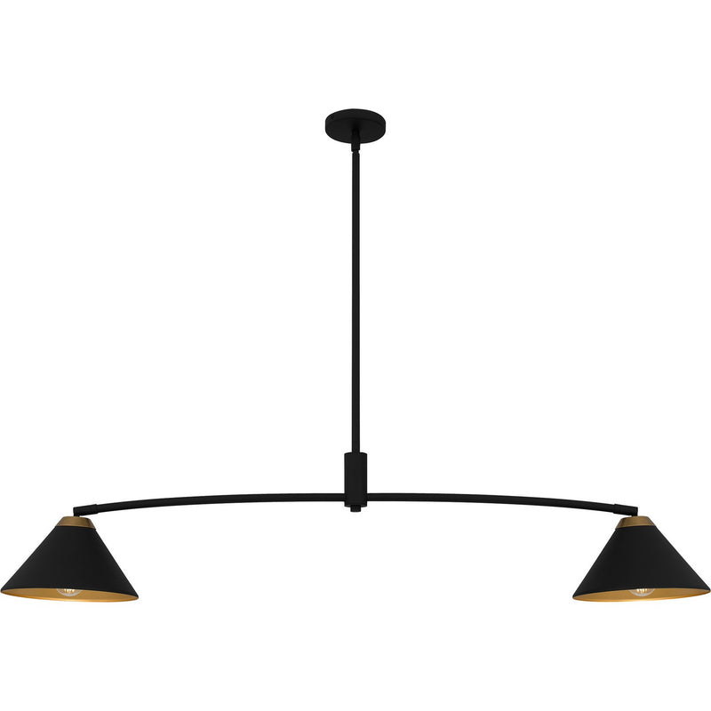 Quoizel ALS252MBK Two Light Linear Chandelier, Matte Black