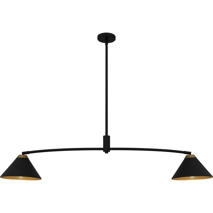 Quoizel ALS252MBK Two Light Linear Chandelier, Matte Black
