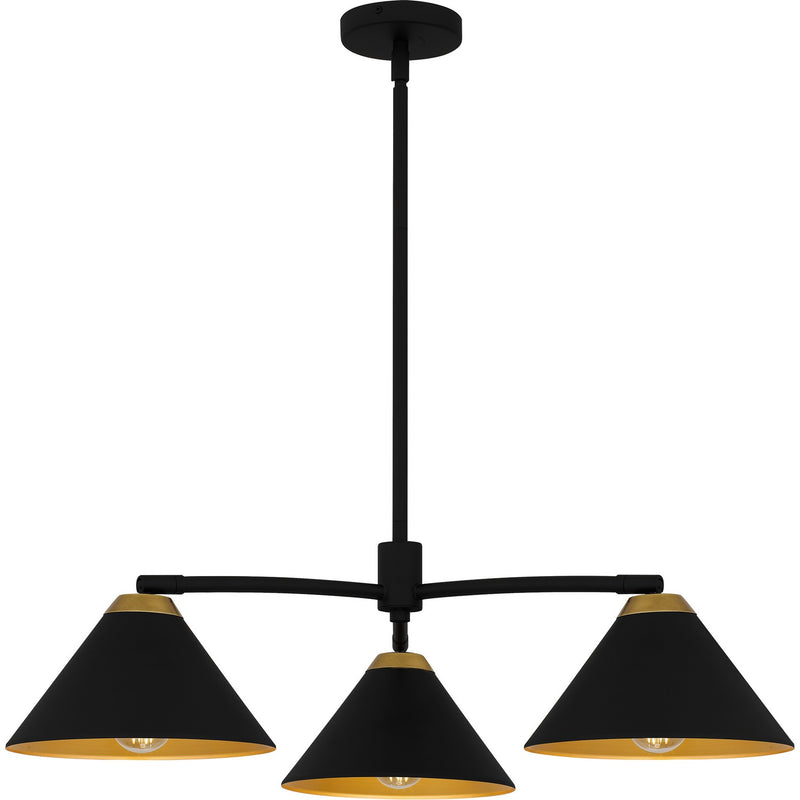 Quoizel ALS5032MBK Three Light Chandelier, Matte Black