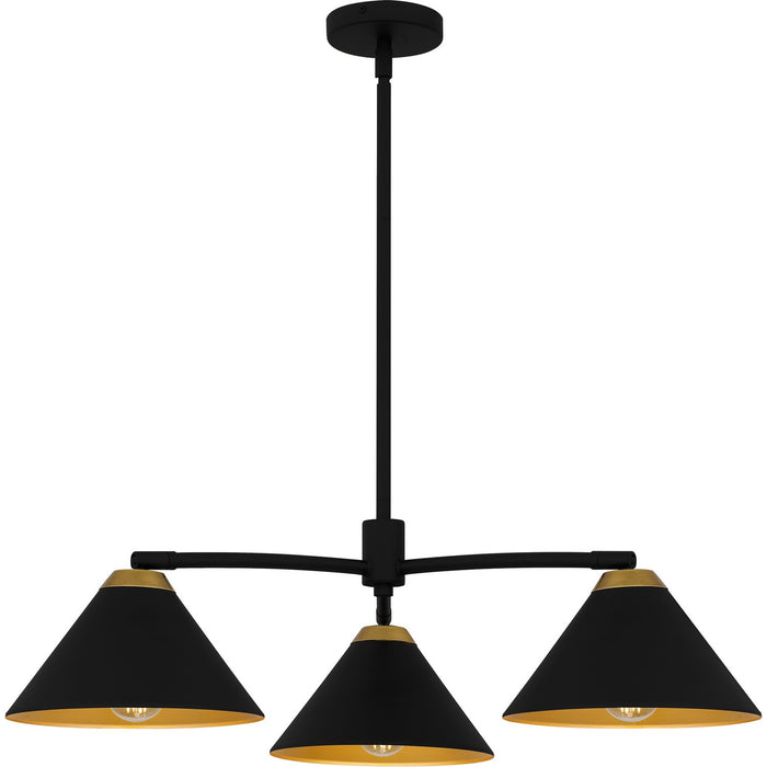 Quoizel ALS5032MBK Three Light Chandelier, Matte Black