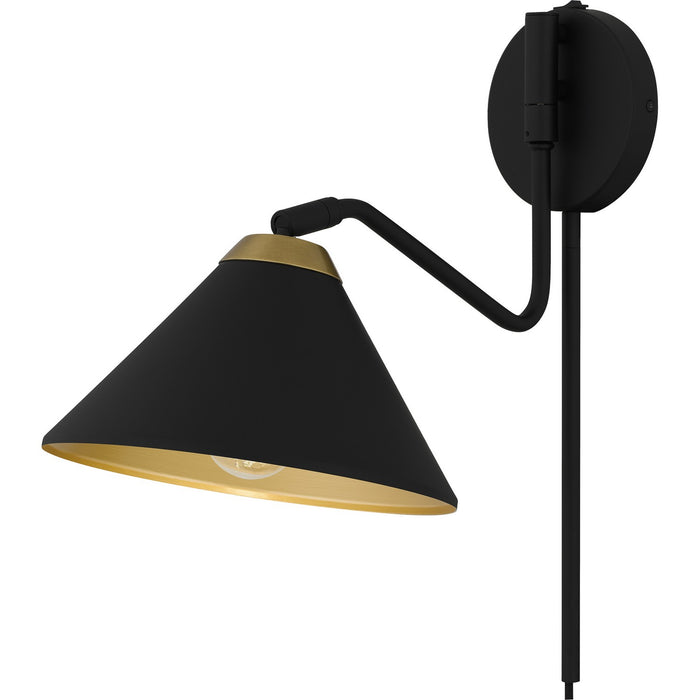 Quoizel ALS8810MBK One Light Wall Sconce, Matte Black