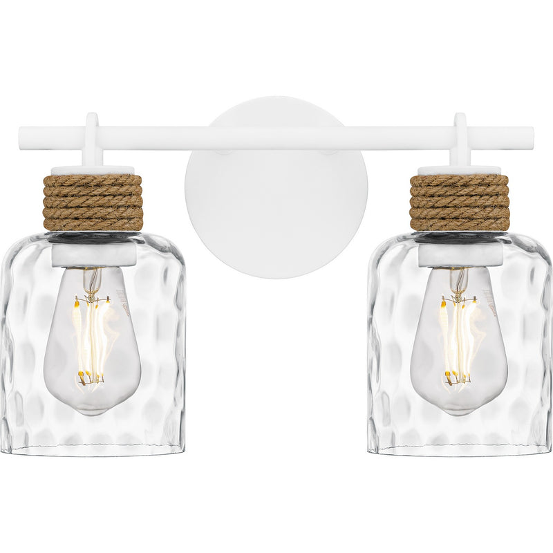 Quoizel BTC8614W Two Light Bath, Matte White