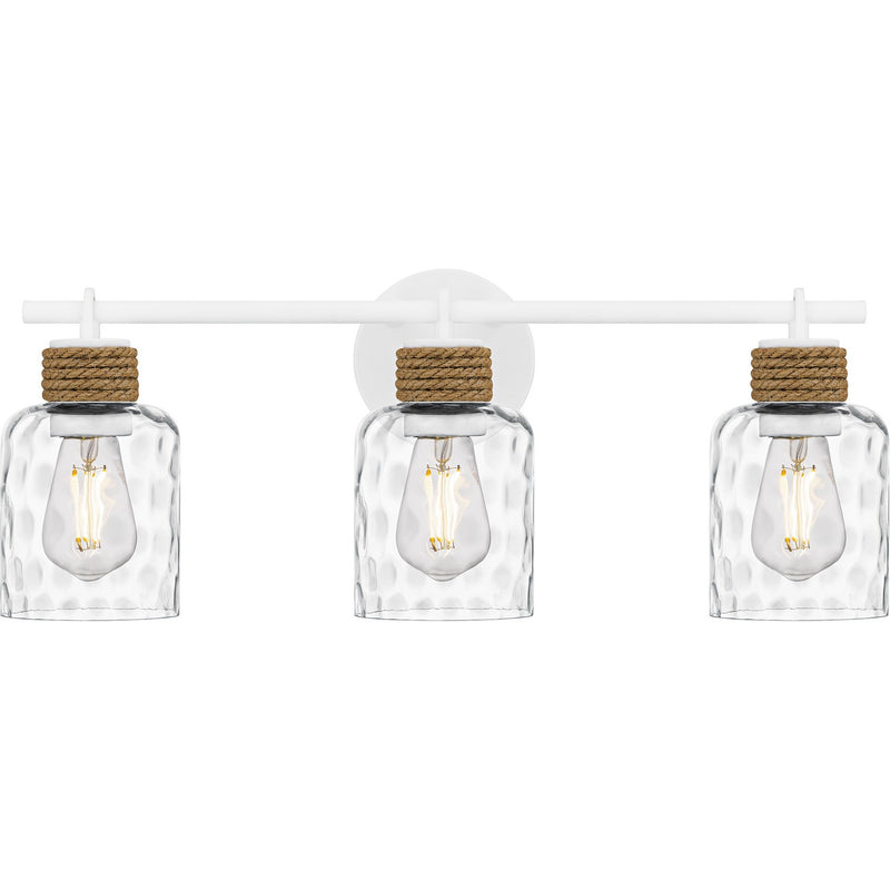 Quoizel BTC8624W Three Light Bath, Matte White