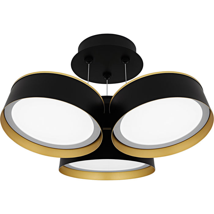Quoizel BYS1719MBK LED Semi-Flush Mount, Matte Black