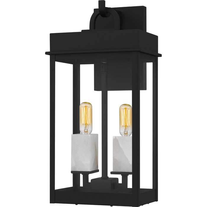 Quoizel CAM8408MBK Two Light Outdoor Wall Lantern, Matte Black