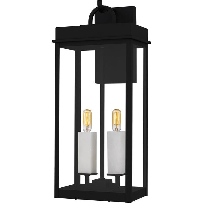 Quoizel CAM8409MBK Two Light Outdoor Wall Lantern, Matte Black