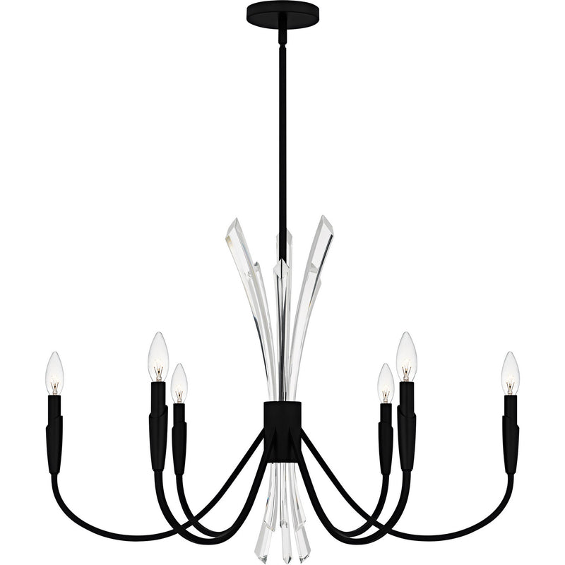 Quoizel CCY5032MBK Six Light Chandelier, Matte Black