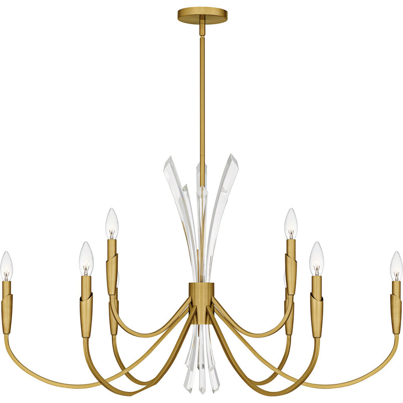 Quoizel CCY5040BRG Nine Light Chandelier, Brushed Gold