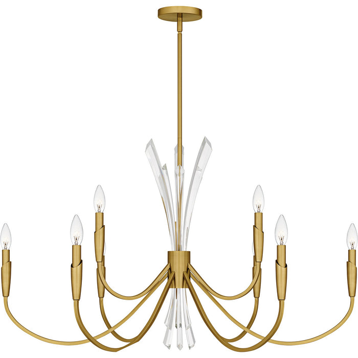 Quoizel CCY5040BRG Nine Light Chandelier, Brushed Gold